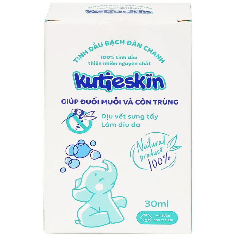 Tinh dầu bạch đàn chanh Kutieskin giúp đuổi muỗi và côn trùng dịu vết sưng tấy, làm dịu da (30ml)