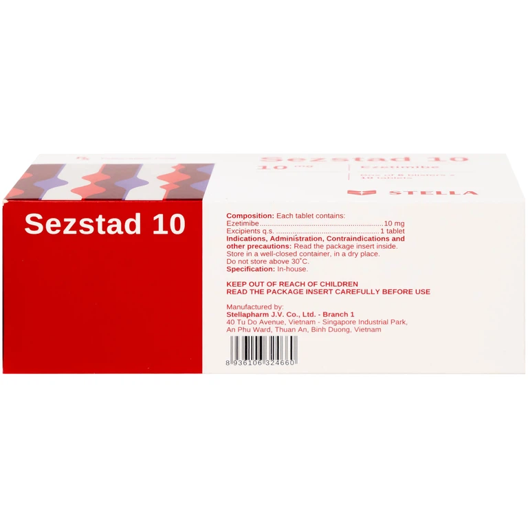 Thuốc Sezstad 10 Stella điều trị tăng cholesterol máu nguyên phát (6 vỉ x 10 viên)