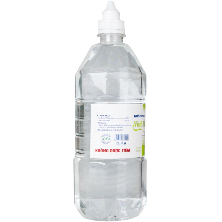 Nước muối Natri Clorid 0.9 Vĩnh Phúc Smiles làm sạch răng, khử mùi hôi khoang miệng (1100ml)