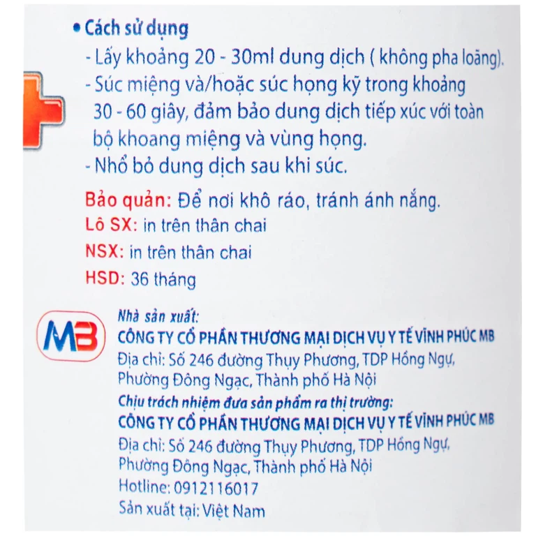 Nước muối Natri Clorid 0.9 Vĩnh Phúc Smiles làm sạch răng, khử mùi hôi khoang miệng (1100ml)