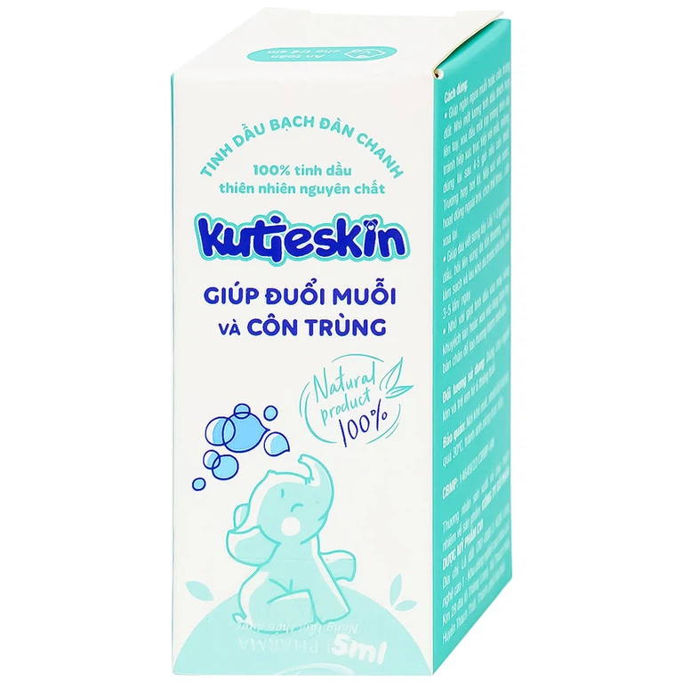Tinh dầu bạch đàn chanh Kutieskin giúp đuổi muỗi và côn trùng, dịu vết sưng tấy, làm dịu da (5ml)