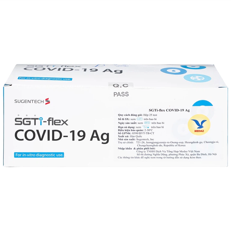 Kít test covid SGTi-flex SUGENTECH khay thử xét nghiệm kháng nguyên SAR CoV-2 (25 kít)