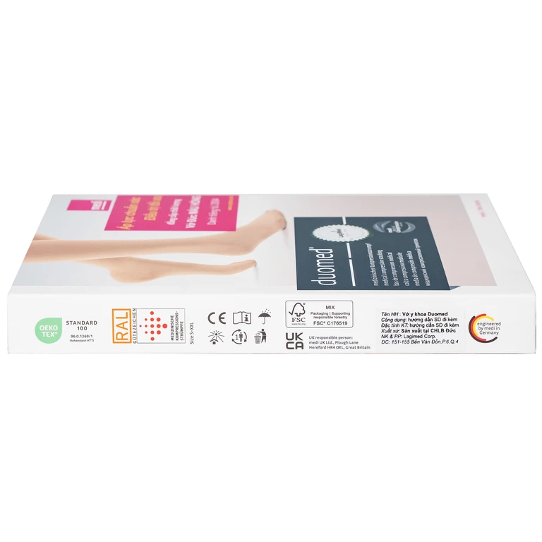 Vớ gối y khoa Duomed size S hỗ trợ điều trị suy tĩnh mạch, phù chân, đau nhức chân