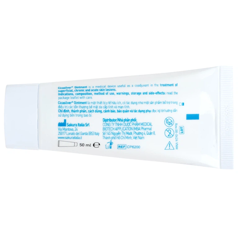 Kem che phủ vết thương Cicasilver Ointment bỗ trợ trong điều trị các tổn thương da (50ml)