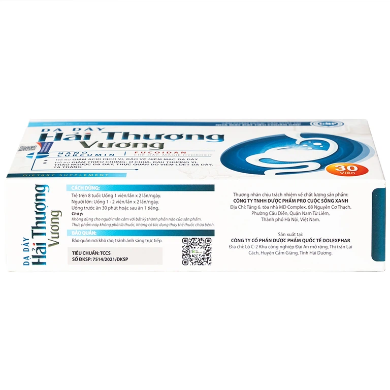 Viên uống Dạ Dày Hải Thượng Vương hỗ trợ giảm acid dịch vị, bảo vệ niêm mạc dạ dày (30 viên)