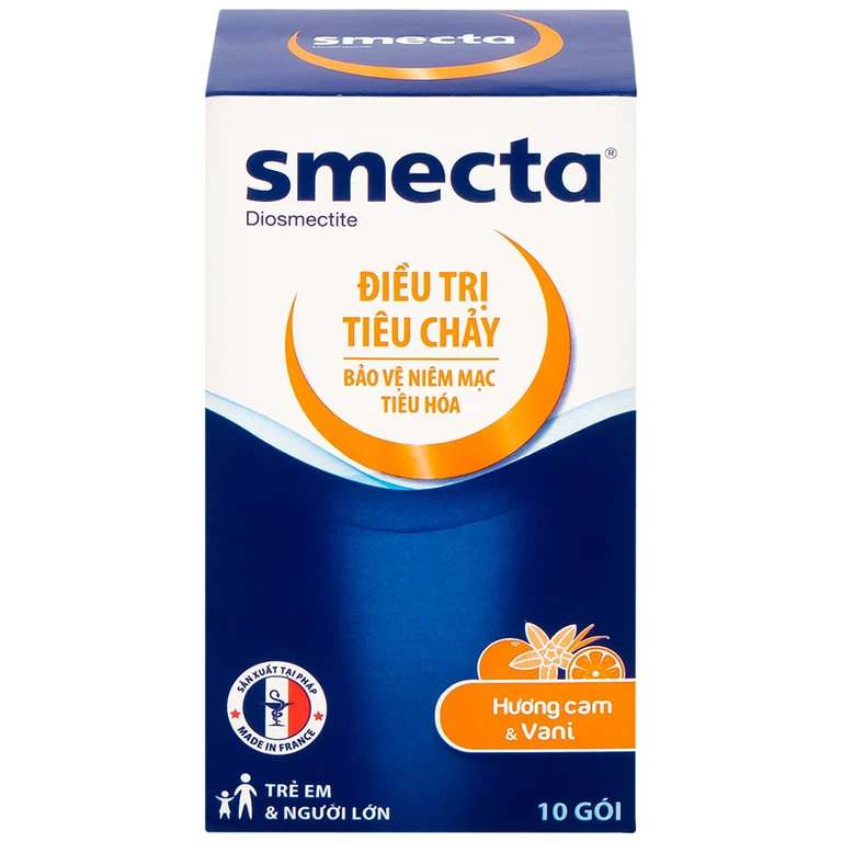 Thuốc bột Smecta Beaufour Ipsen hương cam & vani điều trị tiêu chảy, bảo vệ niêm mạc tiêu hoá (10 gói)