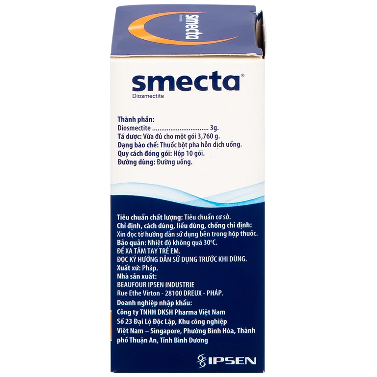 Thuốc bột Smecta Beaufour Ipsen hương cam & vani điều trị tiêu chảy, bảo vệ niêm mạc tiêu hoá (10 gói)