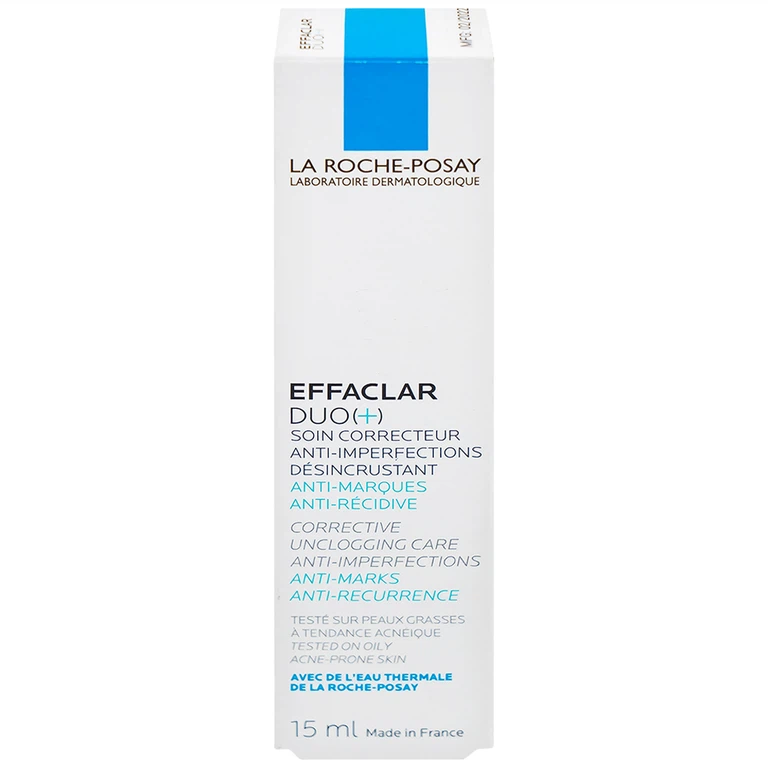 Kem dưỡng da La Roche-Posay Effaclar Duo+ hỗ trợ giảm mụn, thông thoáng lỗ chân lông, ngăn ngừa thâm (15ml)
