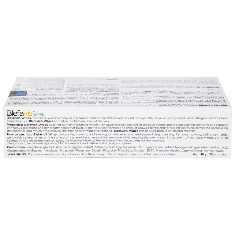 Gạc y tế Blefavis Wipes Oftalpharma làm sạch, làm mềm và giảm kích ứng cho vùng mi mắt nhạy cảm (30 miếng)