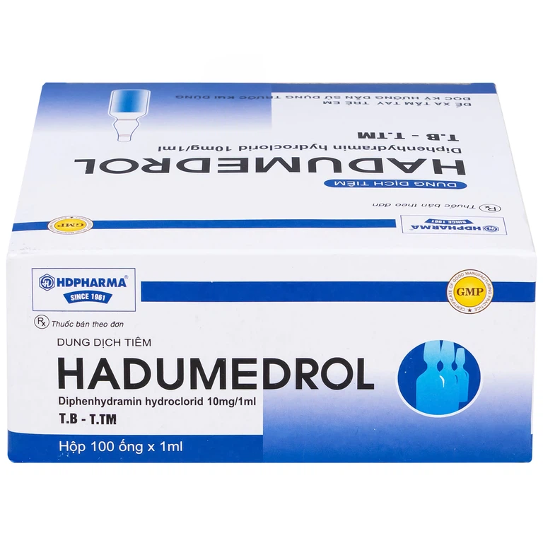 Thuốc Hadumedrol 100mg/ml Hdpharma giúp chống buồn nôn hoặc chóng mặt (100 ống x 1ml)