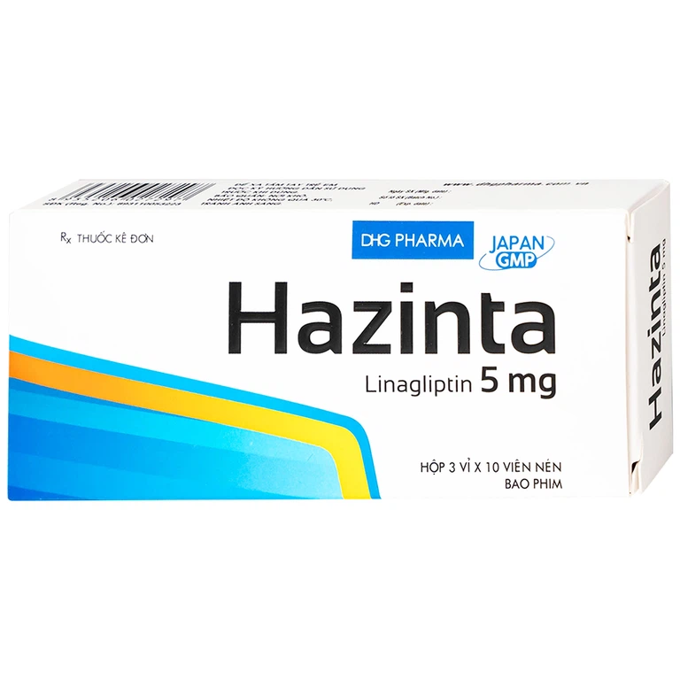 Thuốc Hazinta 5 DHG điều trị đái tháo đường típ 2 (3 vỉ x 10 viên)