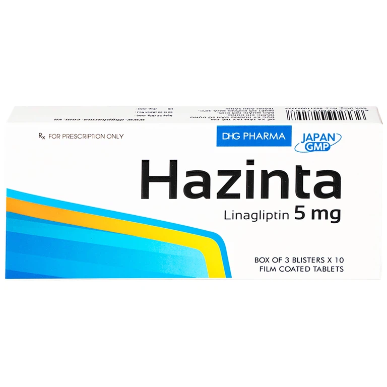 Thuốc Hazinta 5 DHG điều trị đái tháo đường típ 2 (3 vỉ x 10 viên)