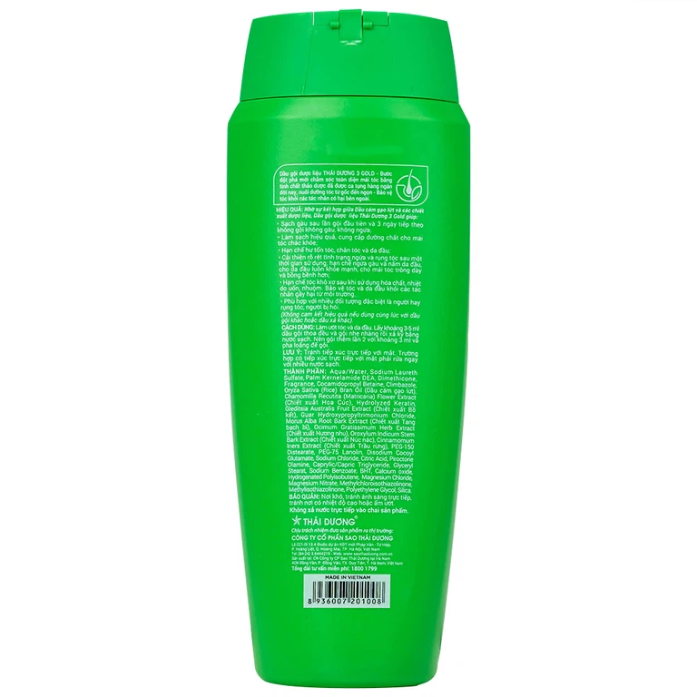 Dầu gội dược liệu Thái Dương 3 hương lá sạch gàu mà vẫn suôn mềm (200ml)
