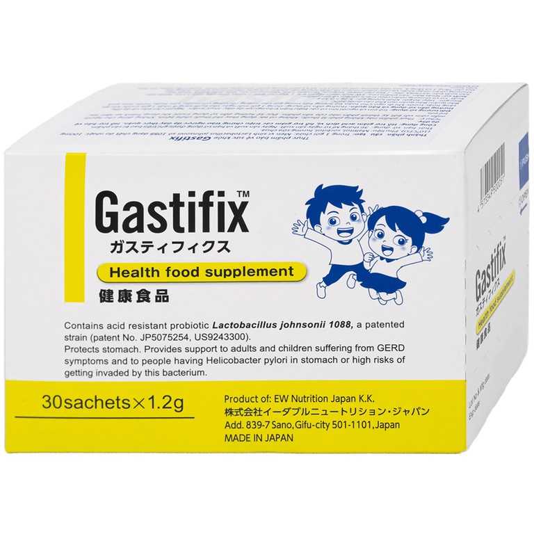 Thực phẩm bảo vệ sức khỏe Gastifix EW Nutrition hỗ trợ giảm acid dịch vị, triệu chứng trào ngược dạ dày thực quản (30 gói x 1.2g)