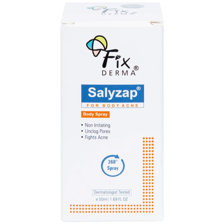 Xịt trị mụn Fixderma Salyzap for Body Acne Body Spray làm thông thoáng lỗ chân lông (50ml)