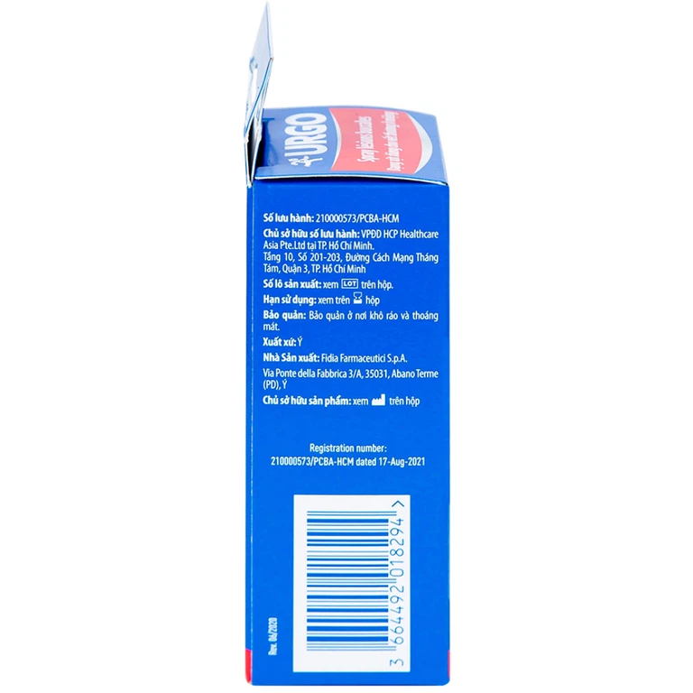 Chai xịt Urgo Spray Lesions Buccales 15ml dùng cho vết thương ở miệng