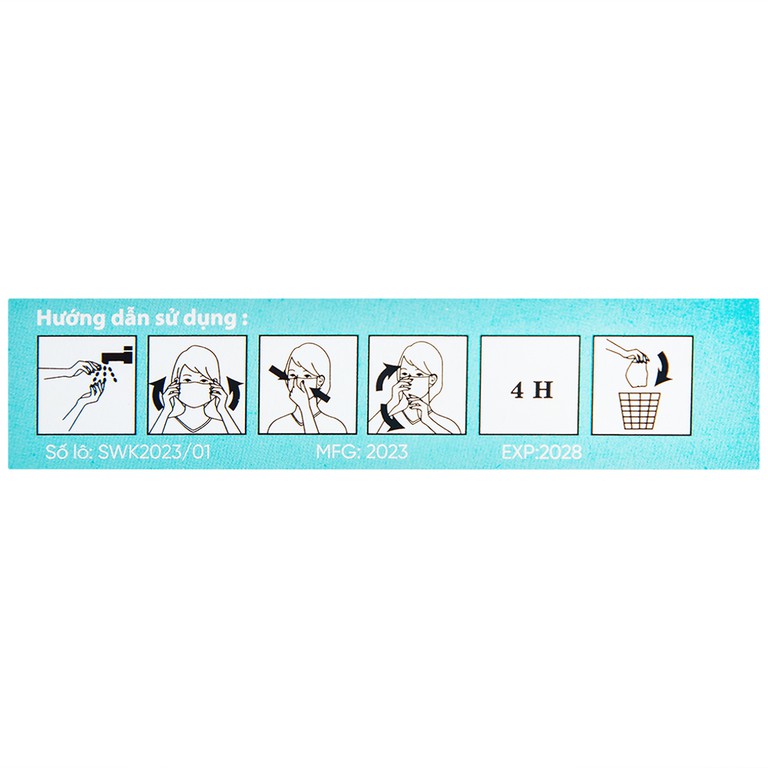 Khẩu trang 3D trẻ em quai vải Swan Mask ngăn giọt bắn, vi khuẩn, khói bụi (10 cái)