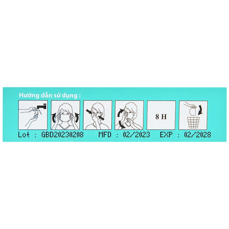 Khẩu trang 3D trẻ em Dolphin Mask 4 lớp ngăn giọt bắn, vi khuẩn, khói bụi (10 cái)