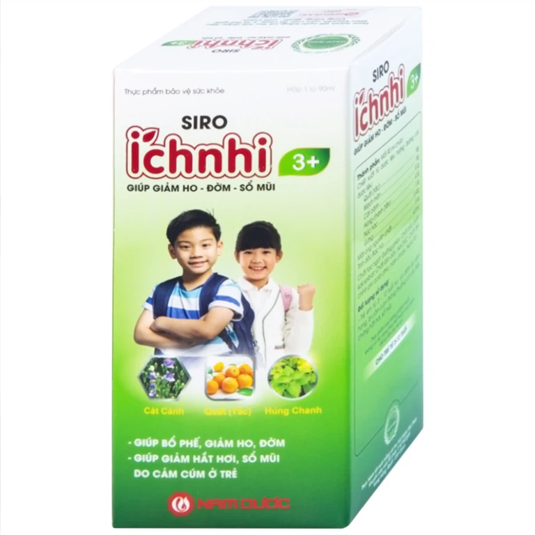 Siro Ích nhi 3+ Nam Dược giúp giảm ho, đờm, sổ mũi (90ml)