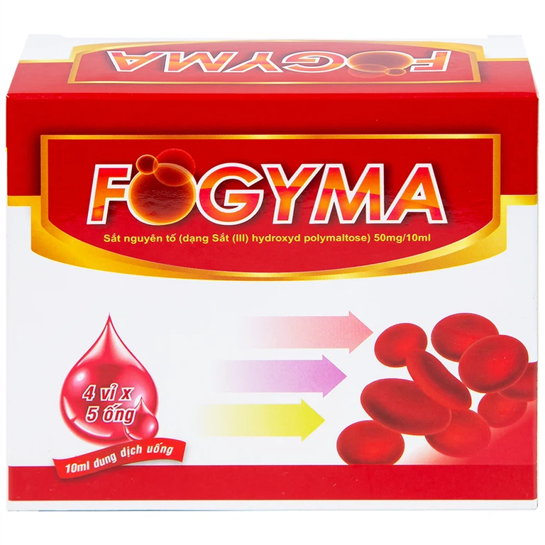 Dung dịch uống Fogyma điều trị thiếu máu do thiếu sắt (4 vỉ x 5 ống)