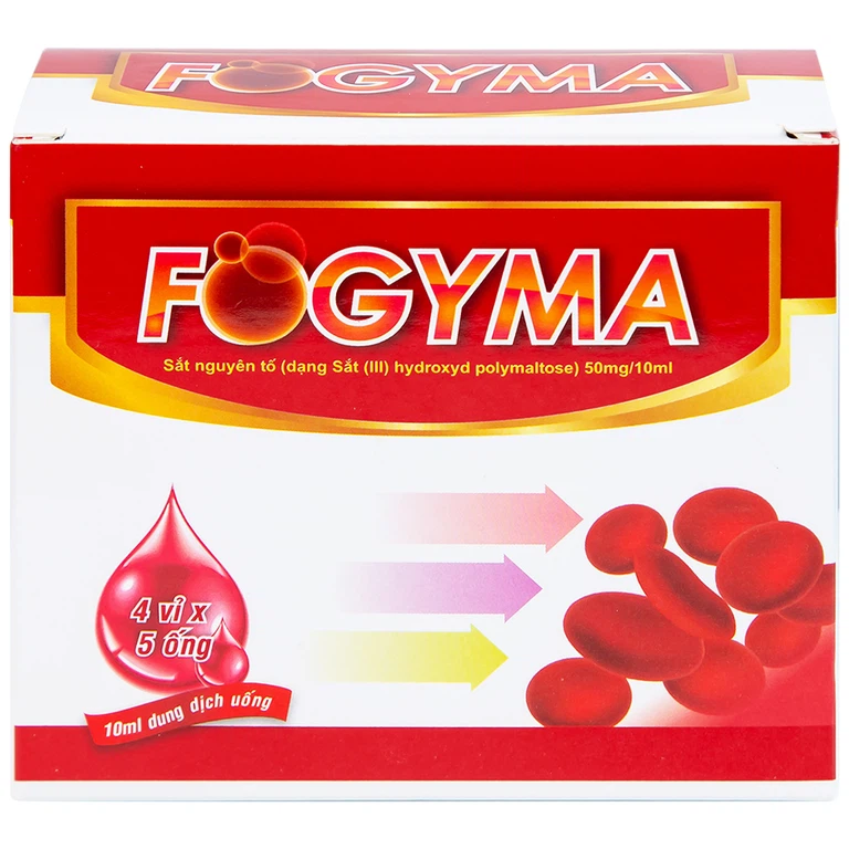 Dung dịch uống Fogyma điều trị thiếu máu do thiếu sắt (4 vỉ x 5 ống)