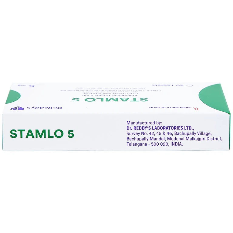 Thuốc Stamlo 5 Dr. Reddy's điều trị tăng huyết áp, đau thắt ngực ổn định mạn tính (2 vỉ x 10 viên)