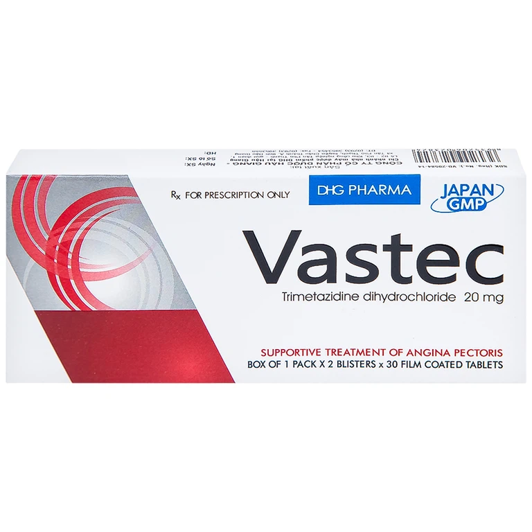 Thuốc Vastec DHG điều trị đau thắt ngực ổn định (2 vỉ x 30 viên)