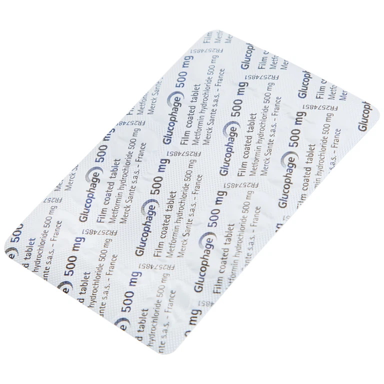 Thuốc Glucophage 500mg Merck điều trị đái tháo đường típ 2 (5 vỉ x 10 viên)