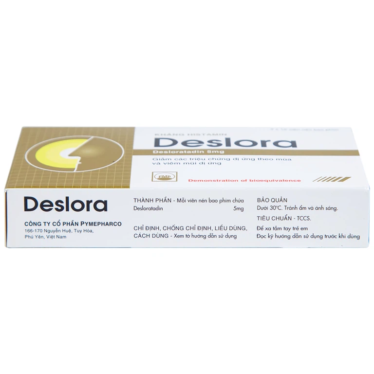 Thuốc Deslora 5mg giảm các triệu chứng dị ứng theo mùa và viêm mũi dị ứng (3 vỉ x 10 viên)