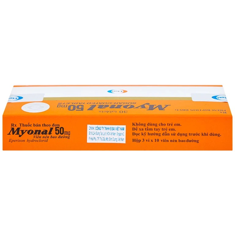 Viên nén Myonal 50mg Eisai cải thiện tăng trương lực cơ và điều trị liệt cứng (3 vỉ x 10 viên) 