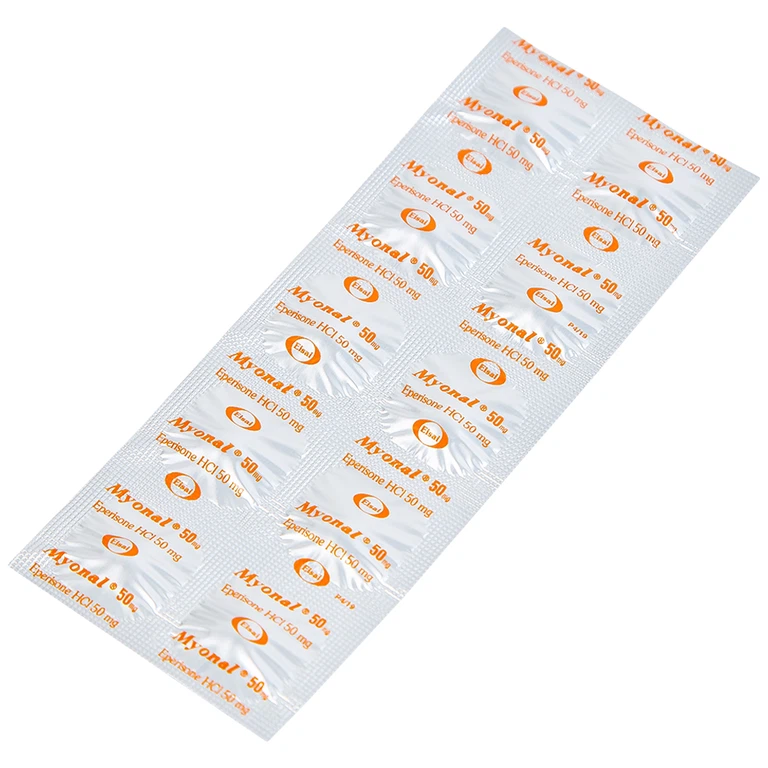 Viên nén Myonal 50mg Eisai cải thiện tăng trương lực cơ và điều trị liệt cứng (3 vỉ x 10 viên) 