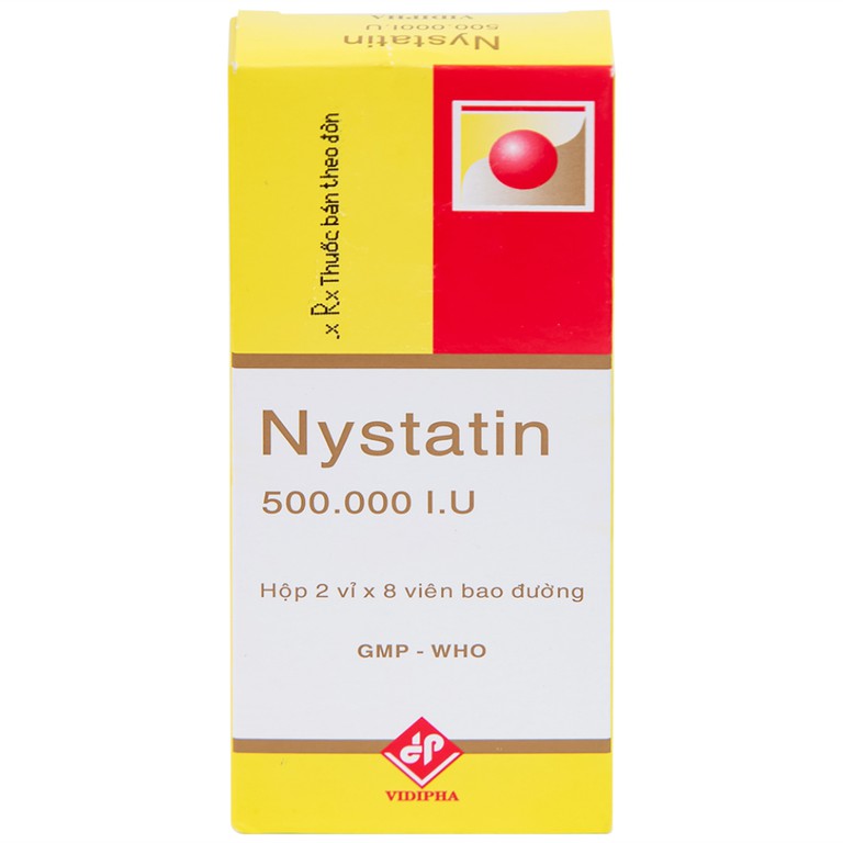 Thuốc Nystatin 500.000I.U Vidipha dự phòng và điều trị nhiễm nấm Candida (2 vỉ x 8 viên) 