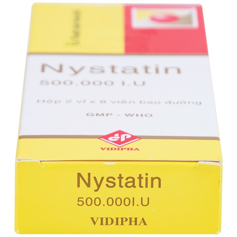 Thuốc Nystatin 500.000I.U Vidipha dự phòng và điều trị nhiễm nấm Candida (2 vỉ x 8 viên) 