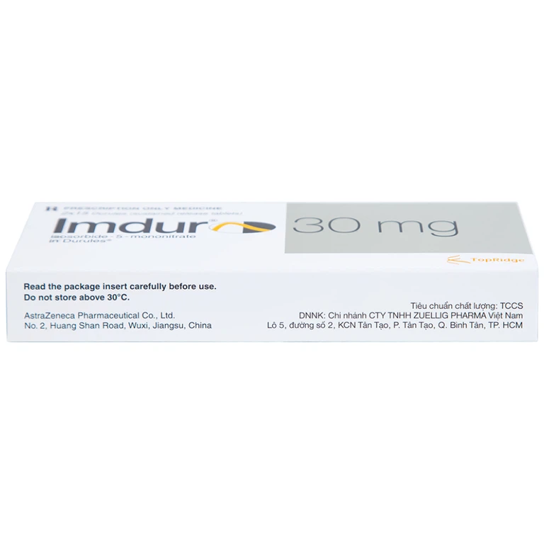 Thuốc Imdur 30mg AstraZeneca điều trị dự phòng đau thắt ngực (2 vỉ x 15 viên)