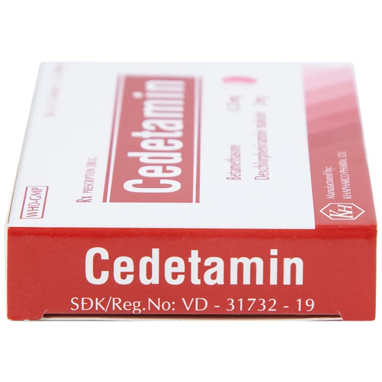 Thuốc Cedetamin Khapharco điều trị viêm mũi dị ứng, mày đay (2 vỉ x 15 viên) 