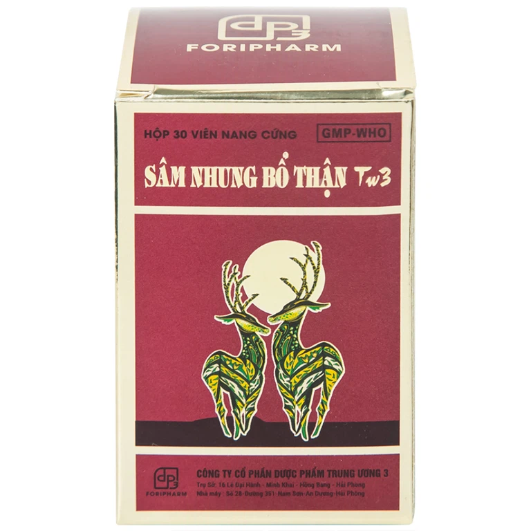 Thuốc Sâm Nhung Bổ Thận TW3 dưỡng huyết tư âm, bổ thận, cố tinh (30 viên)