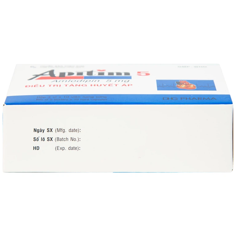 Thuốc Apitim 5 DHG điều trị tăng huyết áp (3 vỉ x 10 viên)