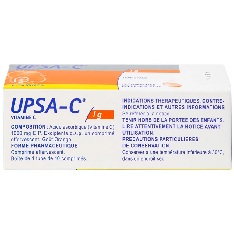 Viên sủi UPSA-C UPSA SAS hỗ trợ điều trị tình trạng thiếu hụt vitamin C (10 viên)