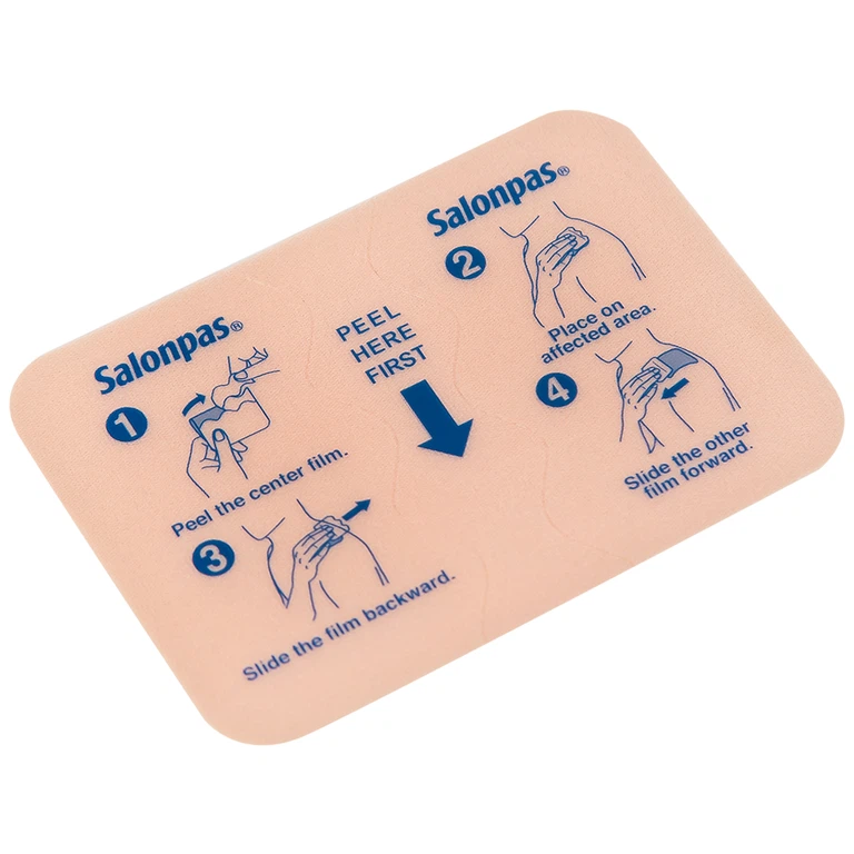 Cao dán giảm đau Salonpas Pain Relief Patch dùng trong các cơn đau vai, đau cổ (7cm x 10 cm - 5 miếng)