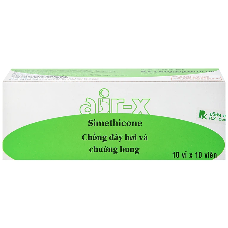 Viên nhai Air-X hương bạc hà chống đầy hơi và chướng bụng (10 vỉ x 10 viên)