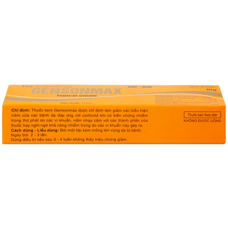 Kem bôi da Gensonmax Quapharco giảm biểu hiện viêm của các bệnh về da (10g)