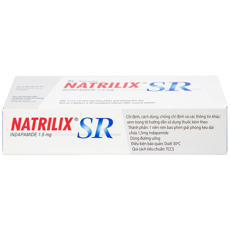 Viên nén Natrilix SR Servier điều trị tăng huyết áp nguyên phát (3 vỉ x 10 viên)