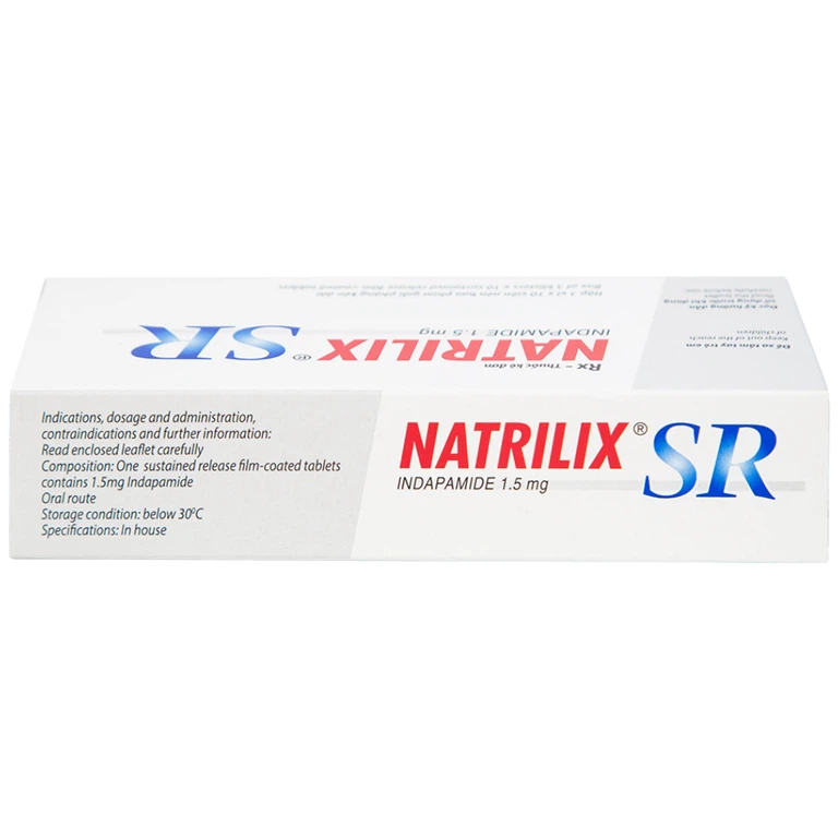 Viên nén Natrilix SR Servier điều trị tăng huyết áp nguyên phát (3 vỉ x 10 viên)