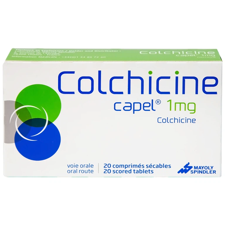Thuốc Colchicine Capel 1mg Mayoly Spindler phòng ngừa và điều trị cơn gút cấp (20 viên)