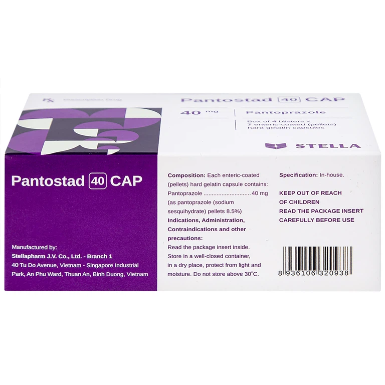Thuốc Pantostad 40 CAP Stella điều trị viêm thực quản (4 vỉ x 7 viên)