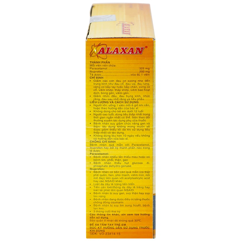 Thuốc Alaxan United giảm các cơn đau cơ xương, nhức đầu, đau bụng kinh, nhức răng (10 vỉ x 10 viên)