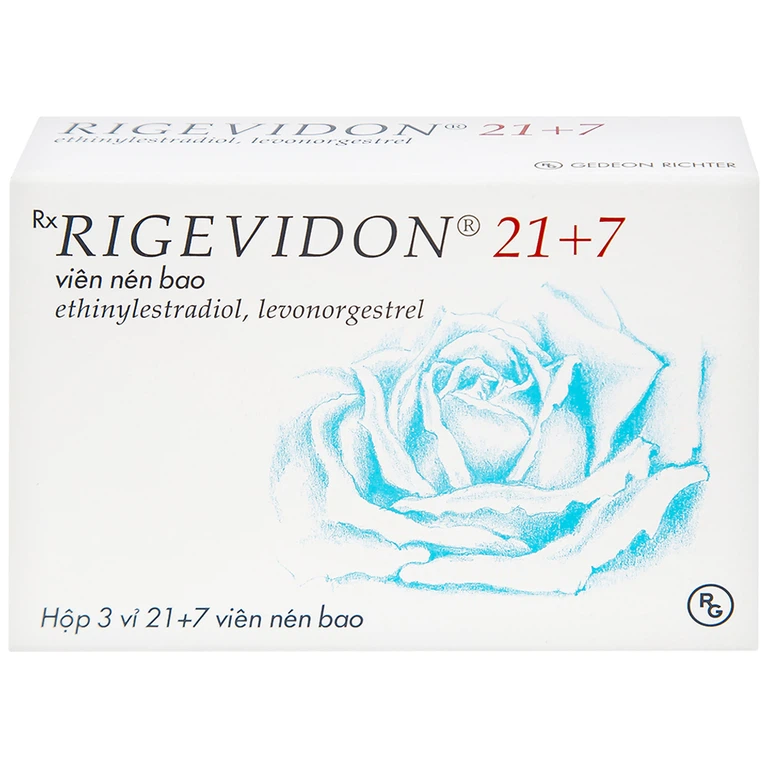 Thuốc Rigevidon 21+7 Gedeon dùng cho tránh thai (3 vỉ x 28 viên) 