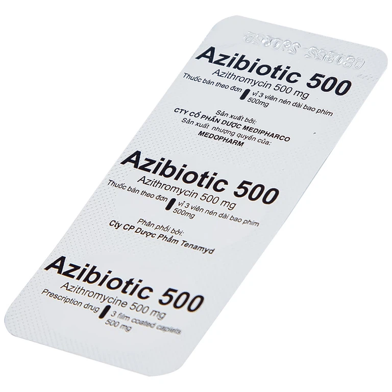 Thuốc Azibiotic 500 Medipharco điều trị nhiễm khuẩn (2 vỉ x 3 viên)