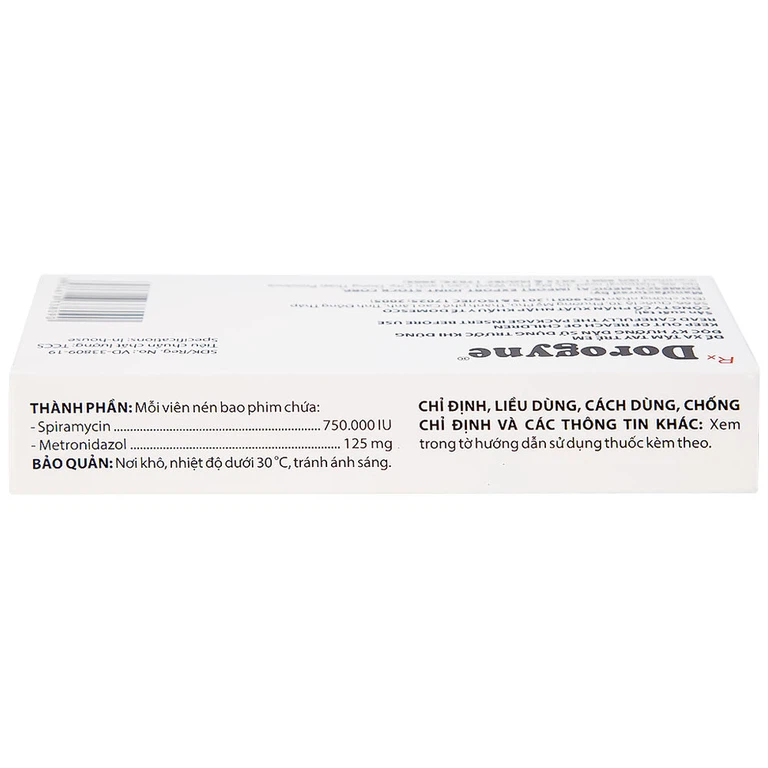 Thuốc Dorogyne Domesco điều trị các bệnh nhiễm khuẩn răng miệng cấp và mạn tính (2 vỉ x 10 viên)
