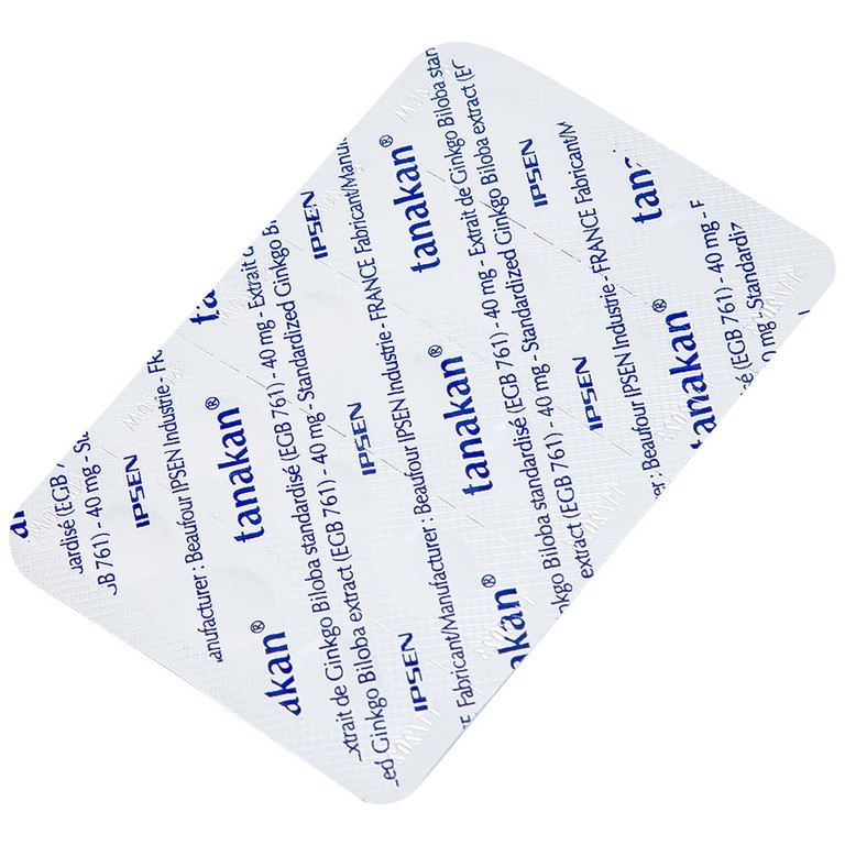 Thuốc Tanakan Ipsen điều trị triệu chứng rối loạn nhận thức ở người lớn tuổi (2 vỉ x 15 viên)